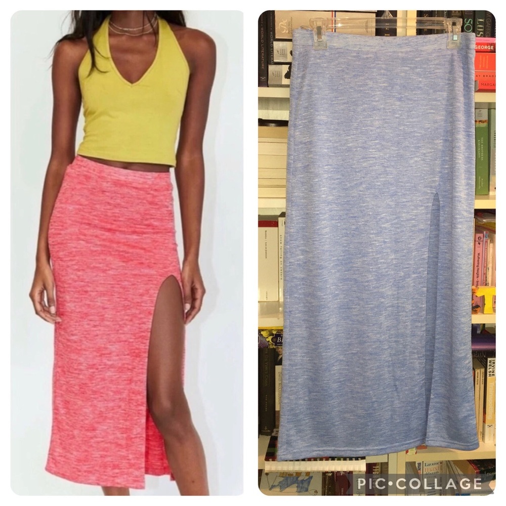 Princess Polly Blue Knit Midi Skirt